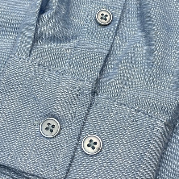 WESC Button Shirt Oden LS Oxford Unisex Long Sleeve Regular Fit Blue Cotton New - Picture 8 of 16